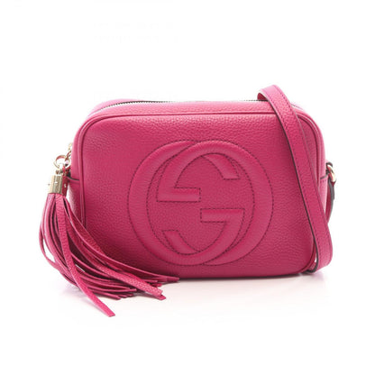 Gucci Shoulder Bag Soho Disco Interlocking G Magenta Leather Small
