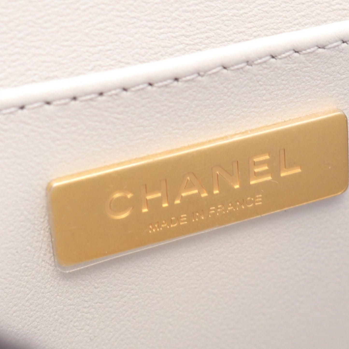 Chanel Shoulder Bag Quilted Top Handle 2-Way Light Gray Lambskin Chain — view 4