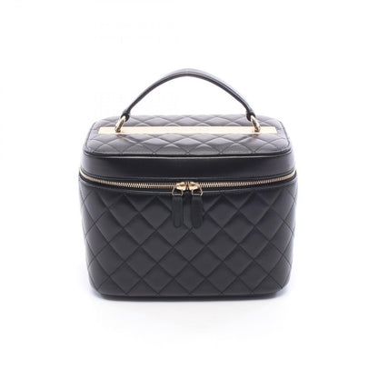 Chanel Handbag Quilted Black Lambskin Vanity Bag