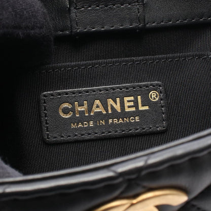 Chanel Shoulder Bag Quilted Small Bucket Black Red Brown Lambskin Chain — view 4