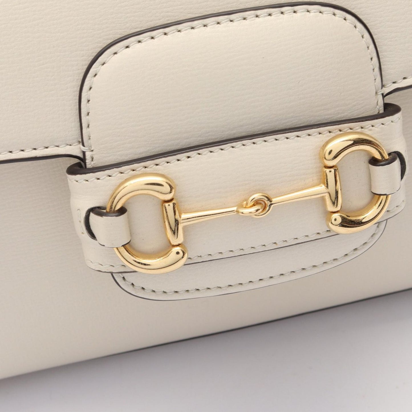 Gucci Handbag Horsebit Ivory Leather 1955 Small Top Handle Bag — view 6
