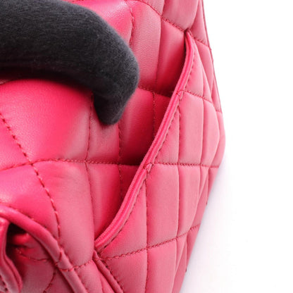 Chanel Shoulder Bag Quilted Small Box Magenta Lambskin Chain — view 6