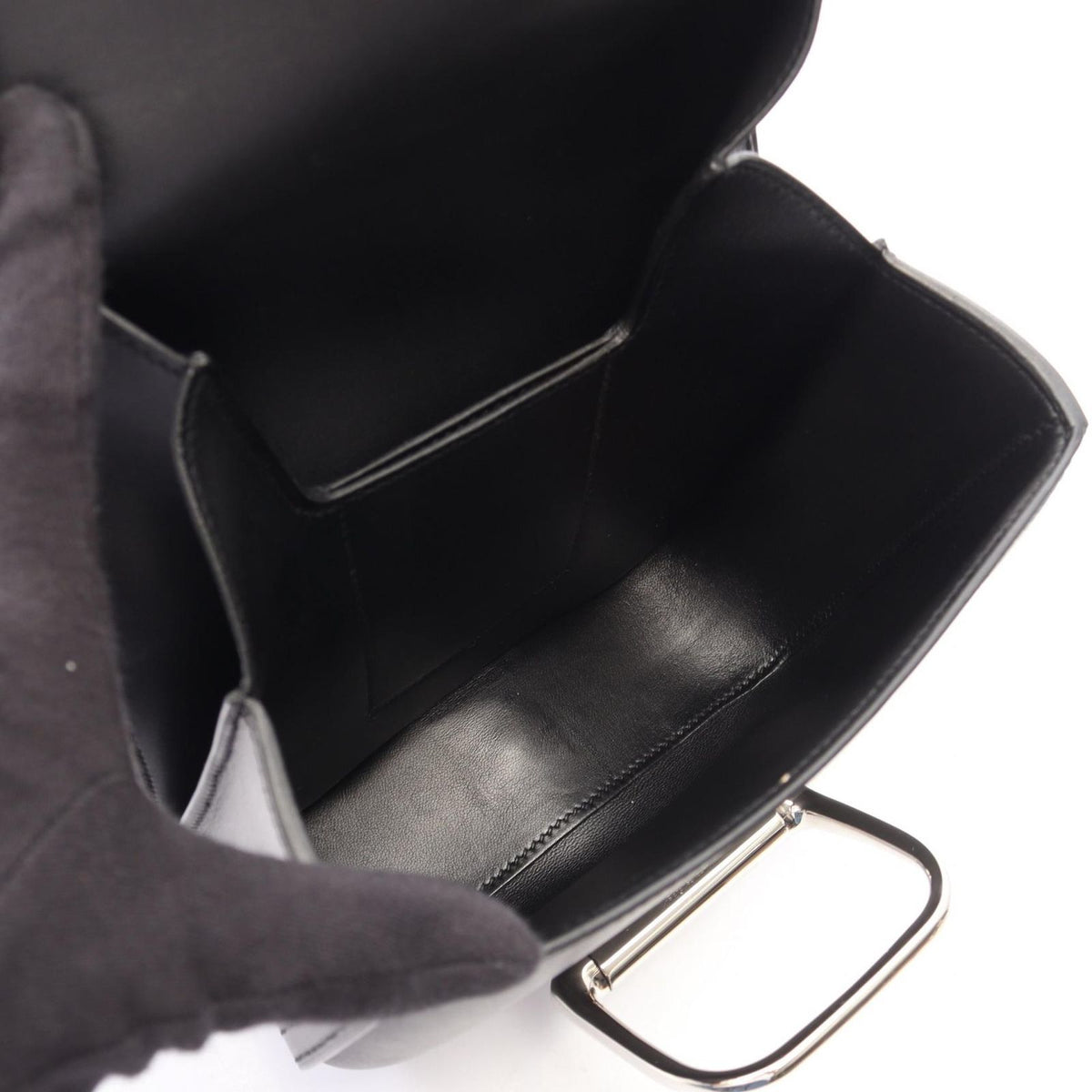 Hermes Shoulder Bag Della Cavalleria Mini Black Leather — view 3