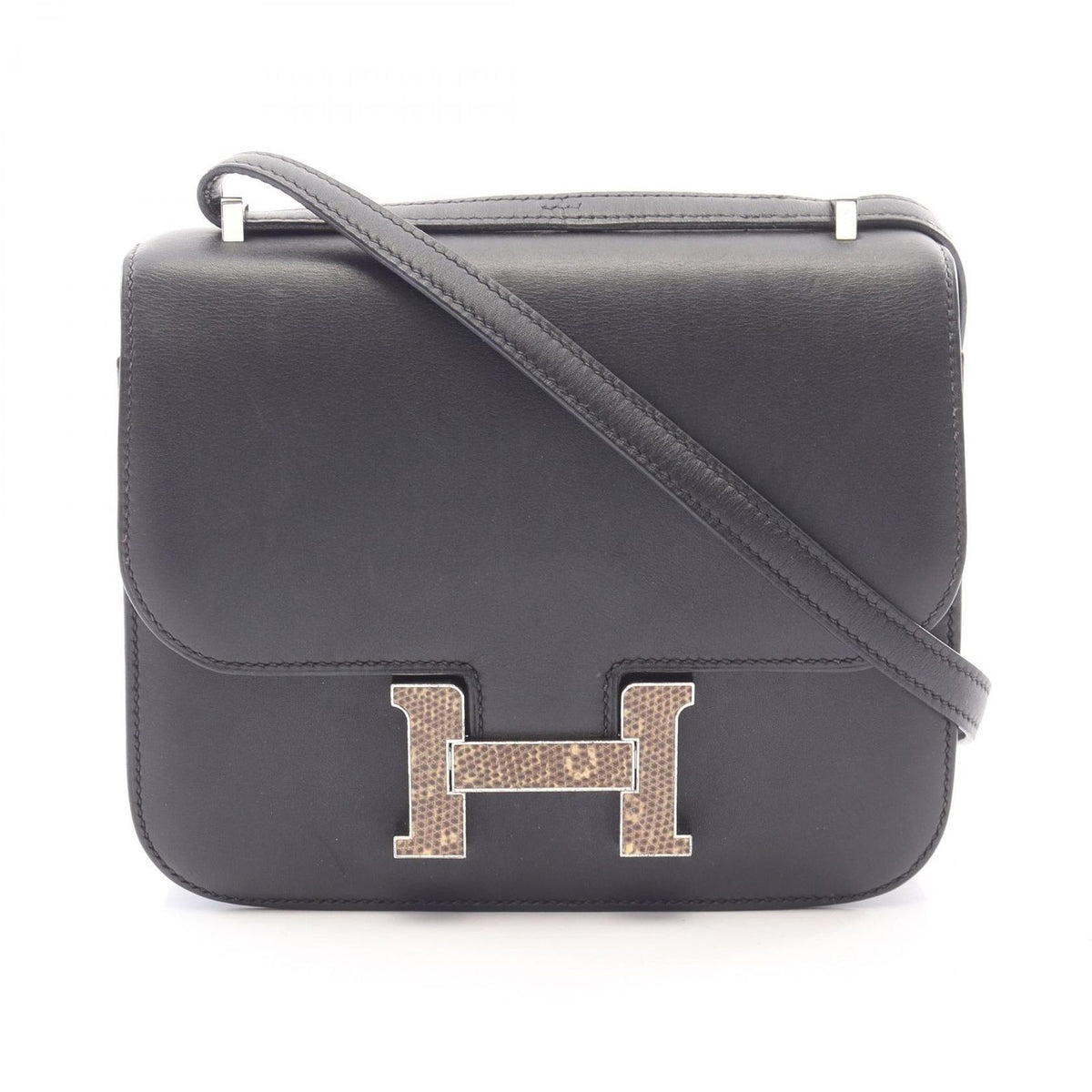 Hermes Shoulder Bag Constance 3 Mini Ombre Black Exotic Leather