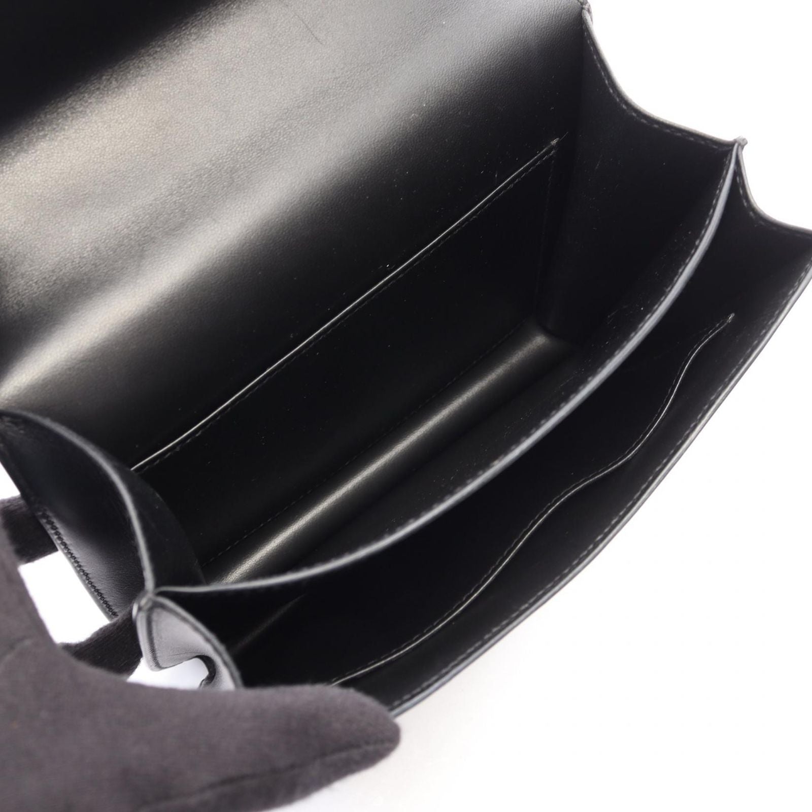 Hermes Shoulder Bag Constance 3 Mini Ombre Black Exotic Leather — view 3