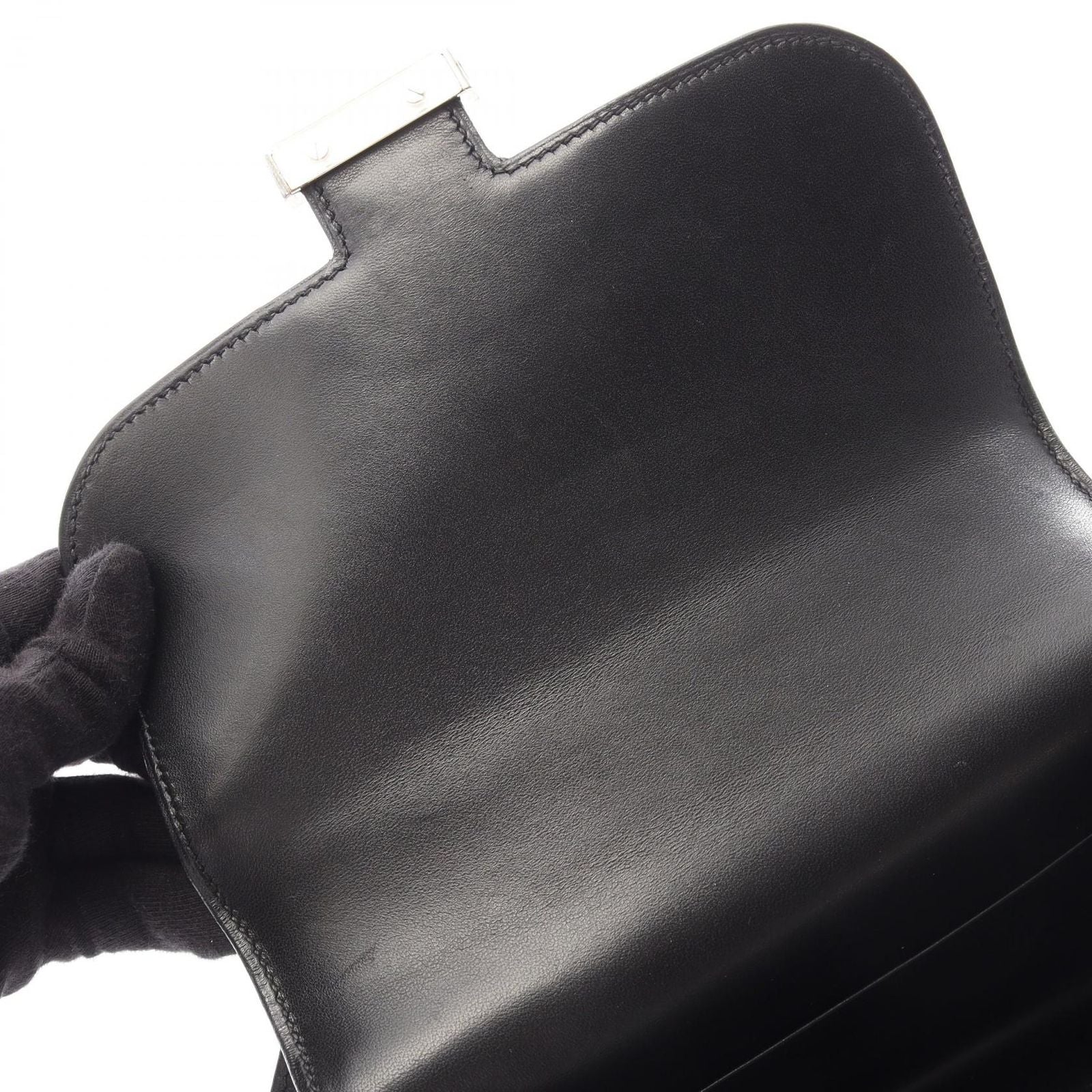 Hermes Shoulder Bag Constance 3 Mini Ombre Black Exotic Leather — view 6