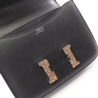 Hermes Shoulder Bag Constance 3 Mini Ombre Black Exotic Leather — view 7