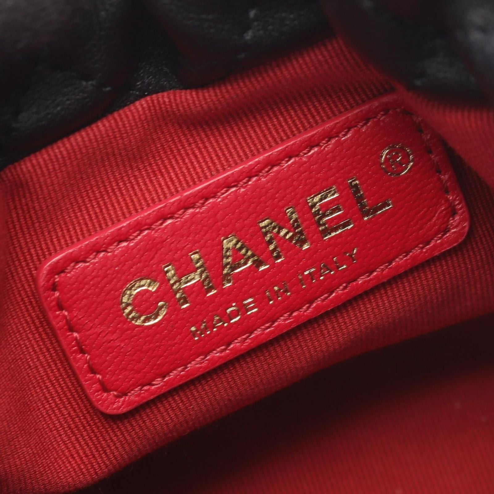 Chanel Shoulder Bag Quilted Drawstring Black Lambskin Pearl Chain Mini — view 4