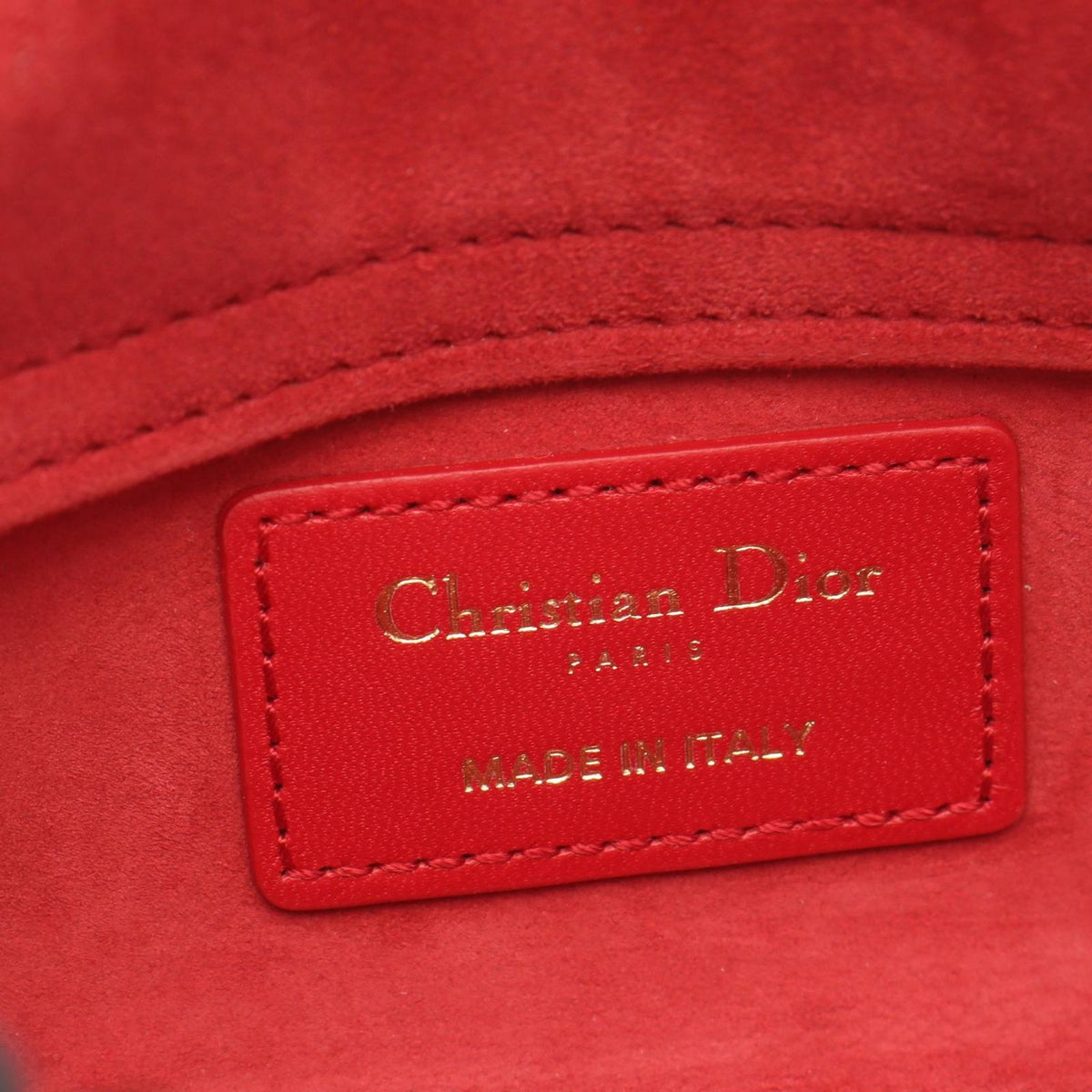 Dior Handbag Lady D-joy Micro Cannage 2-Way Red Leather Tote — view 4