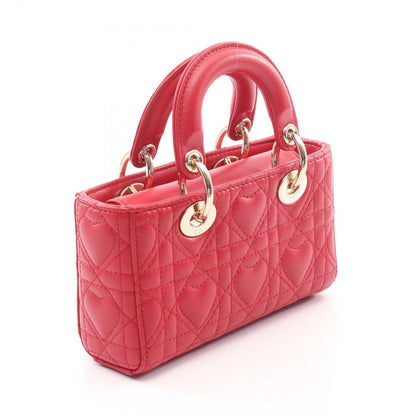 Dior Handbag Lady D-joy Micro Cannage 2-Way Red Leather Tote — view 2