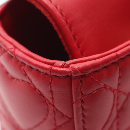 Dior Handbag Lady D-joy Micro Cannage 2-Way Red Leather Tote — view 6