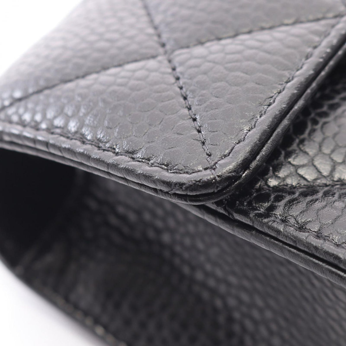 Chanel Shoulder Bag Quilted Small Flap Black Caviar Leather Chain — view 7