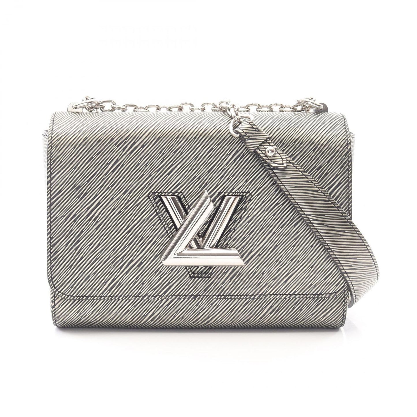 Louis Vuitton Shoulder Bag Twist MM Epi Metallic Silver Leather