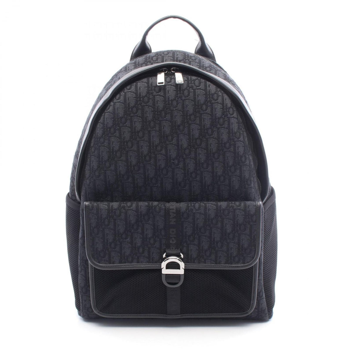 Dior Backpack 8 Oblique Black Dark Gray Canvas Leather