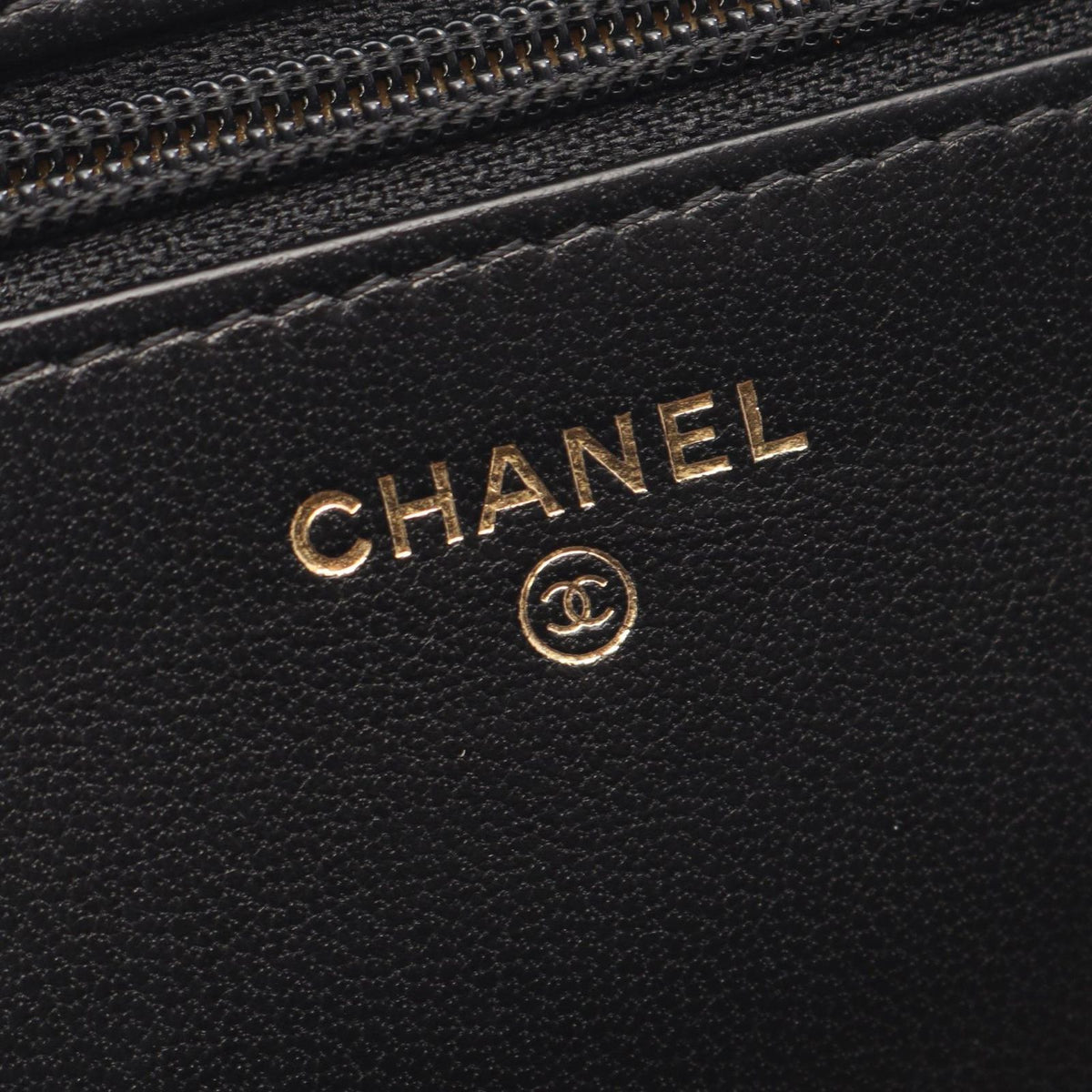 Chanel Shoulder Bag Quilted Black Lambskin Chain Wallet — view 4