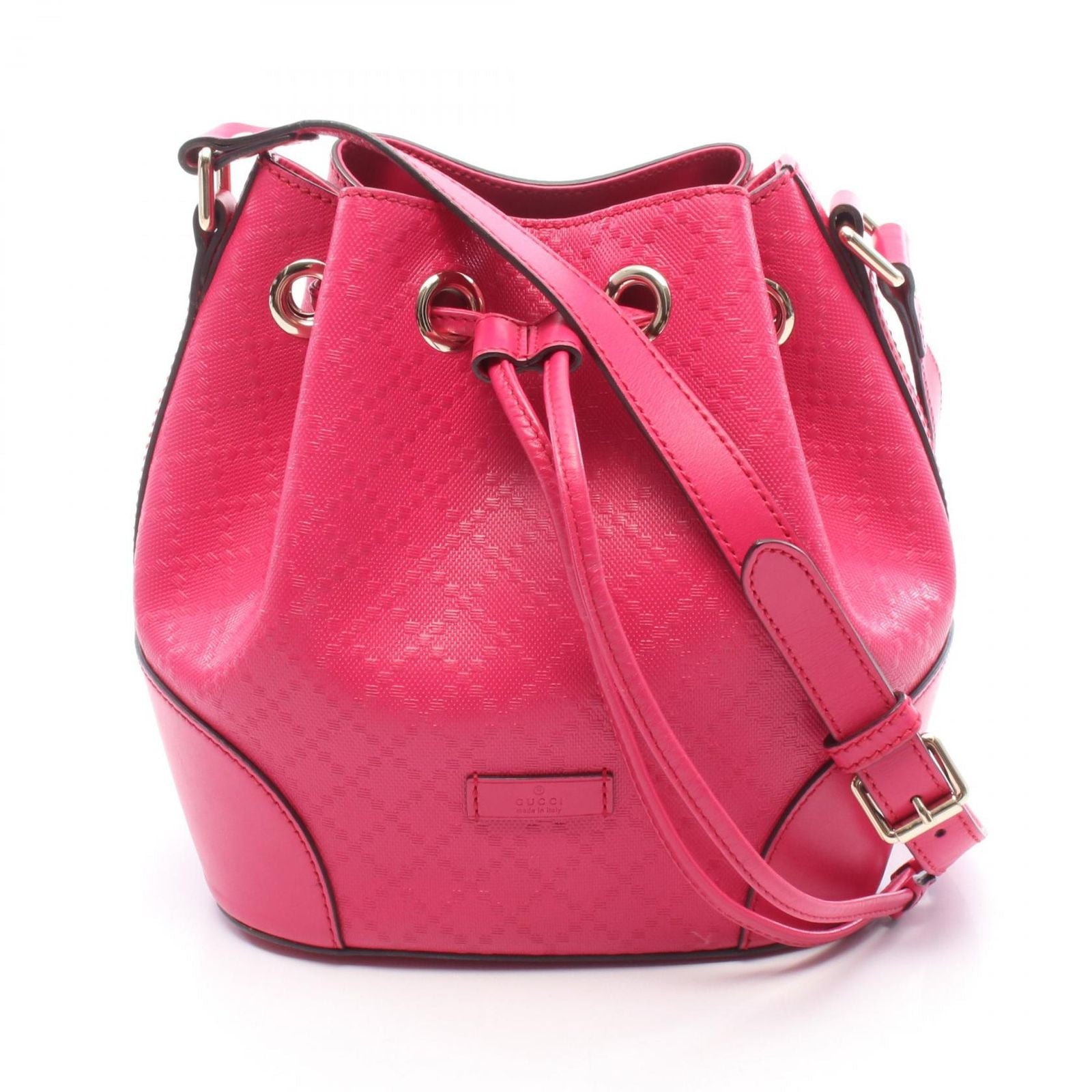 Gucci Shoulder Bag Bright Diamante Pink Leather