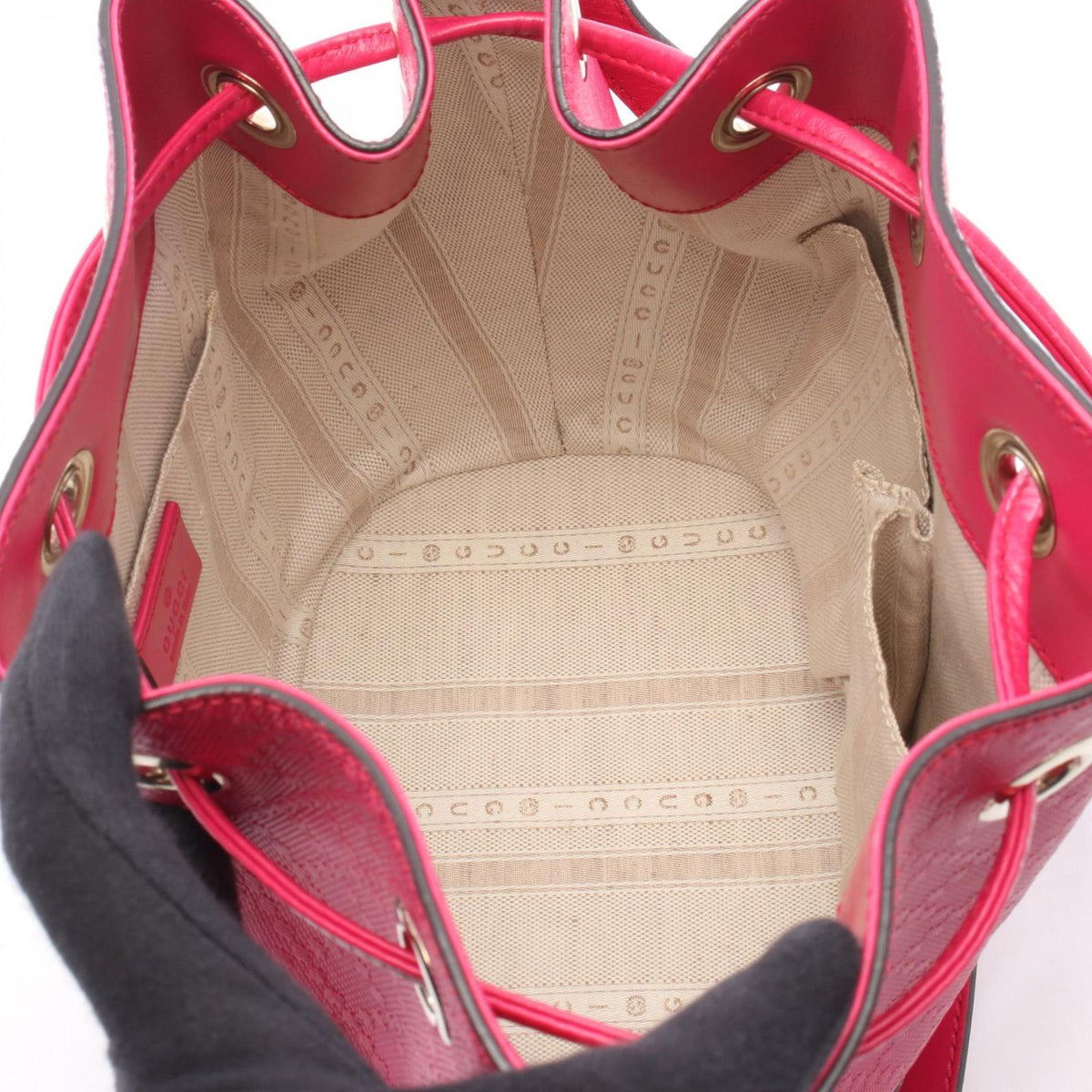 Gucci Shoulder Bag Bright Diamante Pink Leather — view 3