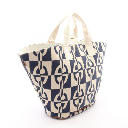 Hermes Tote Panier de Plage PM Chaine D'ancre Off White Navy Canvas — view 2