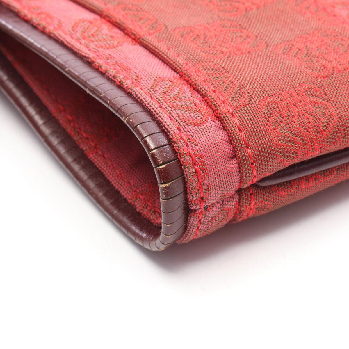 Loewe Tote Anagram Red Brown Canvas Leather — view 8