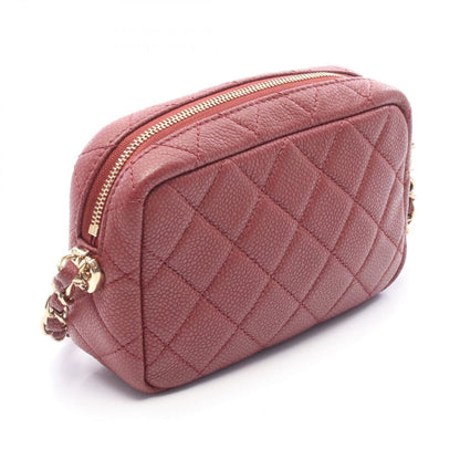 Chanel Shoulder Bag CC Logo Quilted Tassel Bordeaux Caviar Leather Chain — view 2