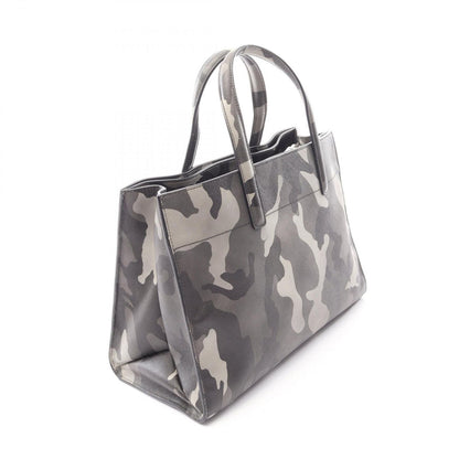 Prada Handbag Saffiano Soft 2-Way Gray Leather Triangle Logo Tote — view 2