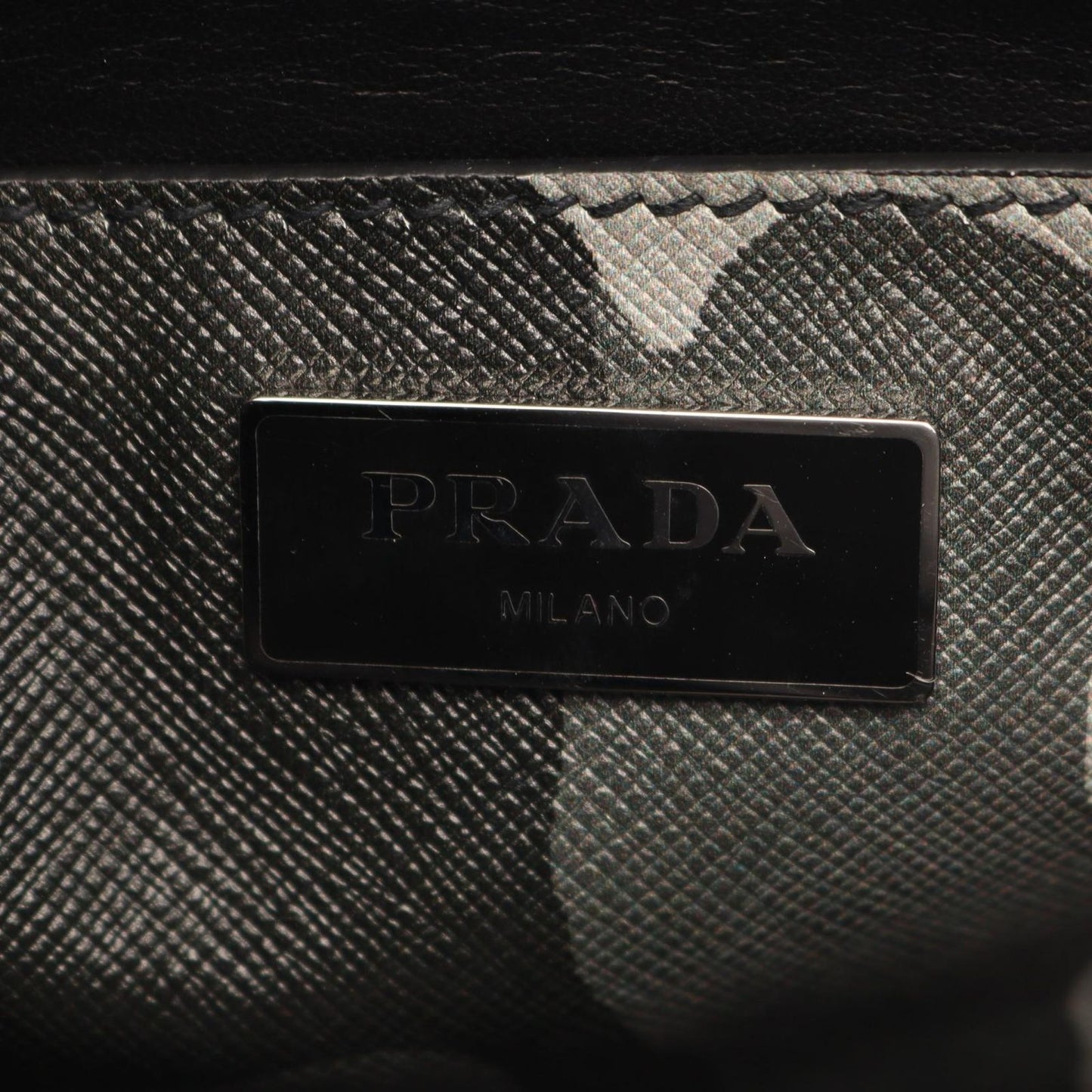 Prada Handbag Saffiano Soft 2-Way Gray Leather Triangle Logo Tote — view 4