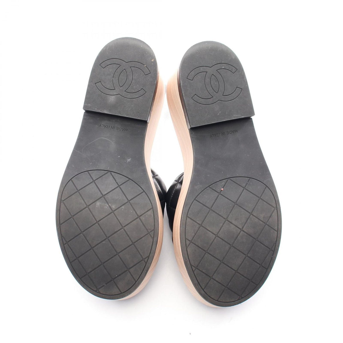 Chanel Mules Quilted Wood Sole Leather — view 4
