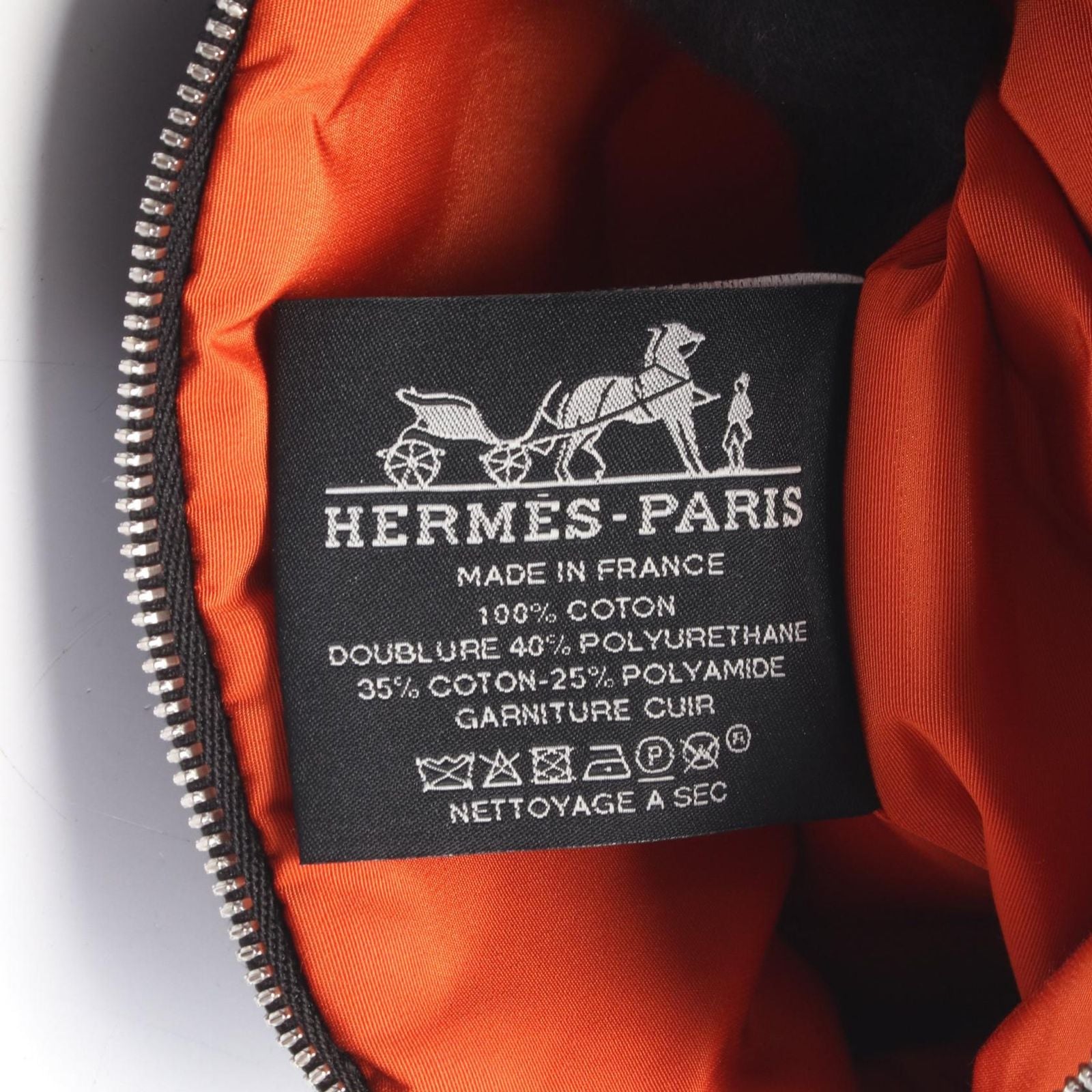 Hermes Pouch Bolide 15 Mini Black Canvas Leather — view 4