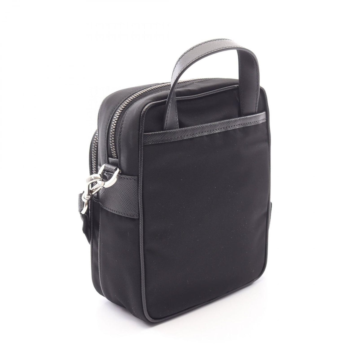Prada Tessuto Saffiano Nylon Leather Shoulder Bag — view 2