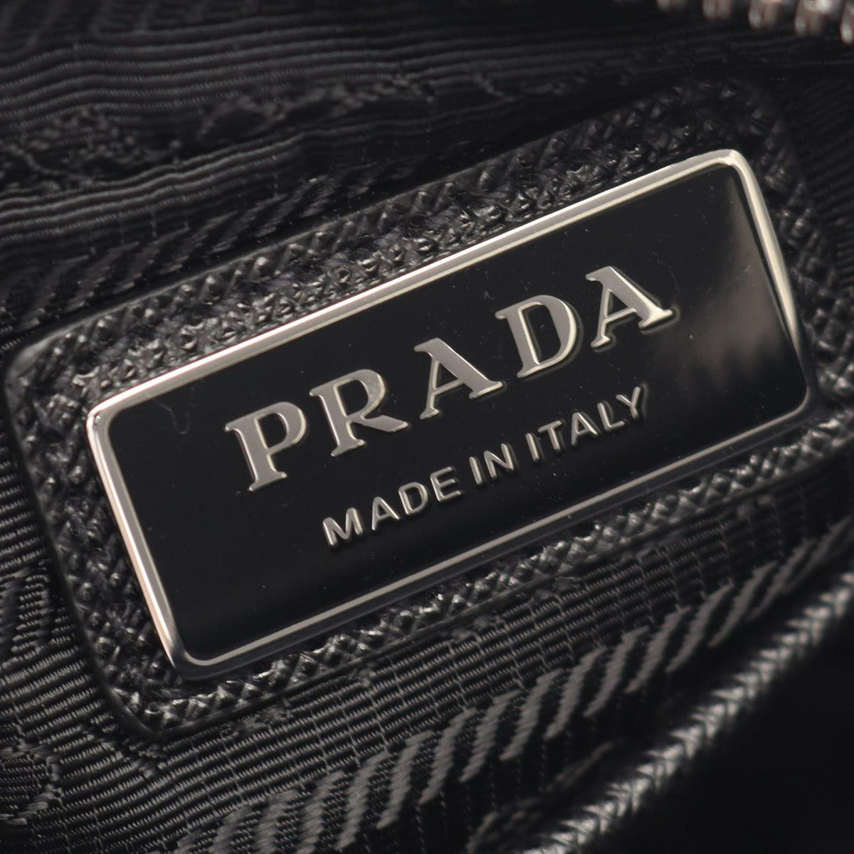 Prada Tessuto Saffiano Nylon Leather Shoulder Bag — view 4