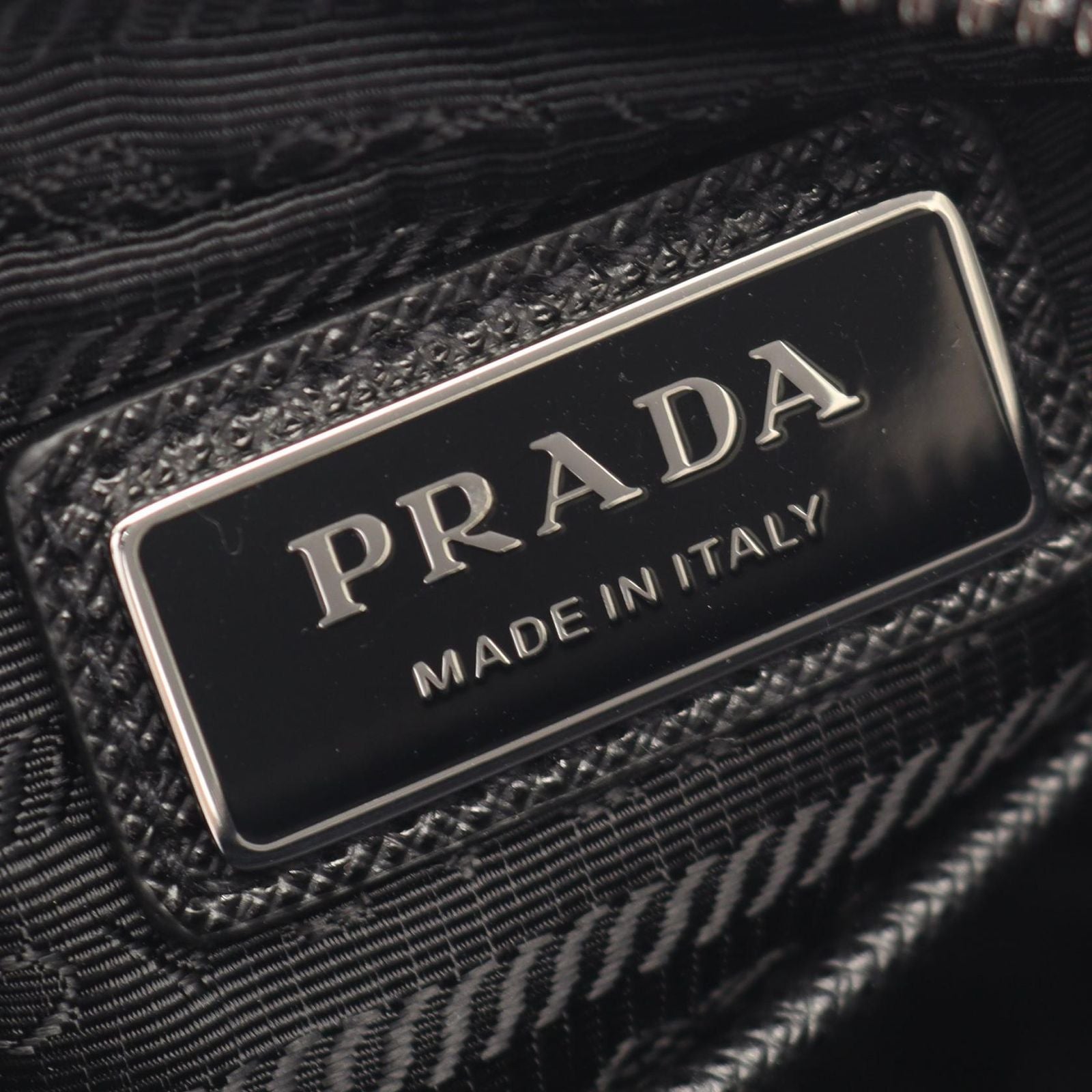 Prada Tessuto Saffiano Nylon Leather Shoulder Bag — view 4