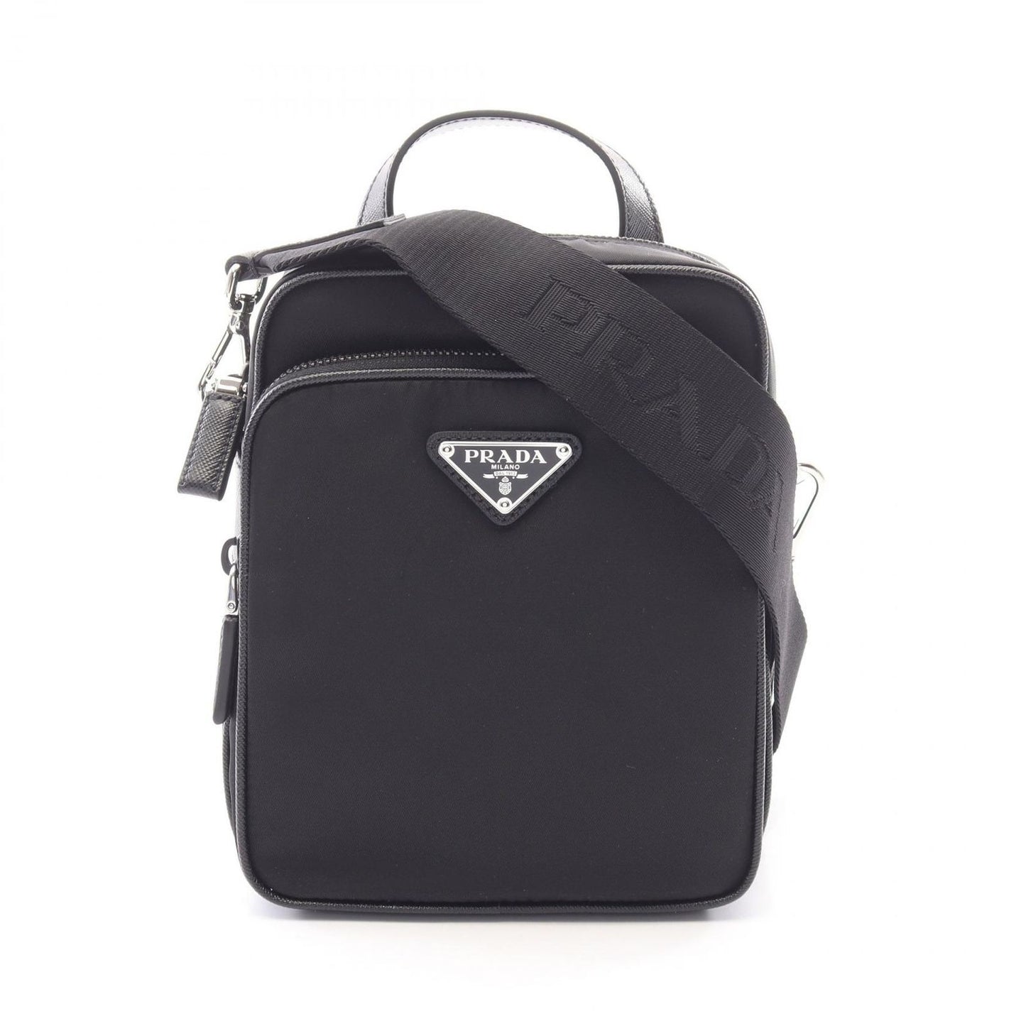 Prada Tessuto Saffiano Nylon Leather Shoulder Bag