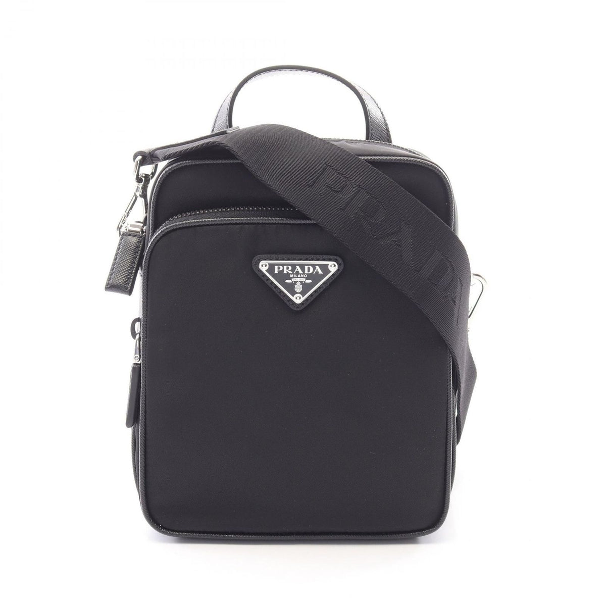 Prada Tessuto Saffiano Nylon Leather Shoulder Bag