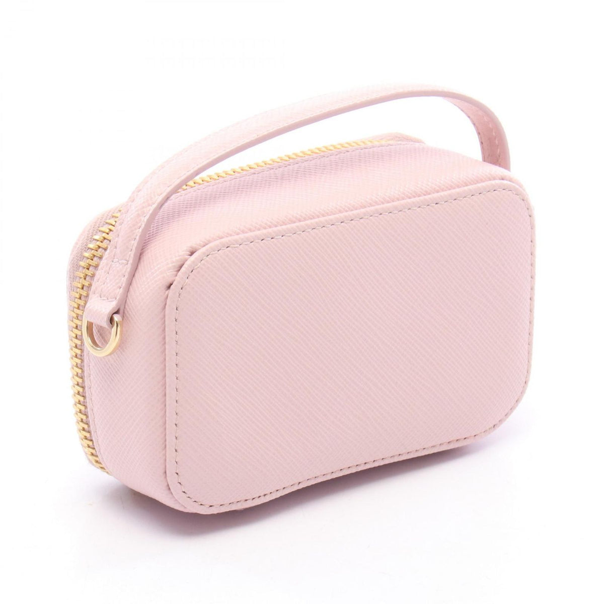 Prada Handbag Triangle Logo Mini Pouch Saffiano Leather Chain — view 2