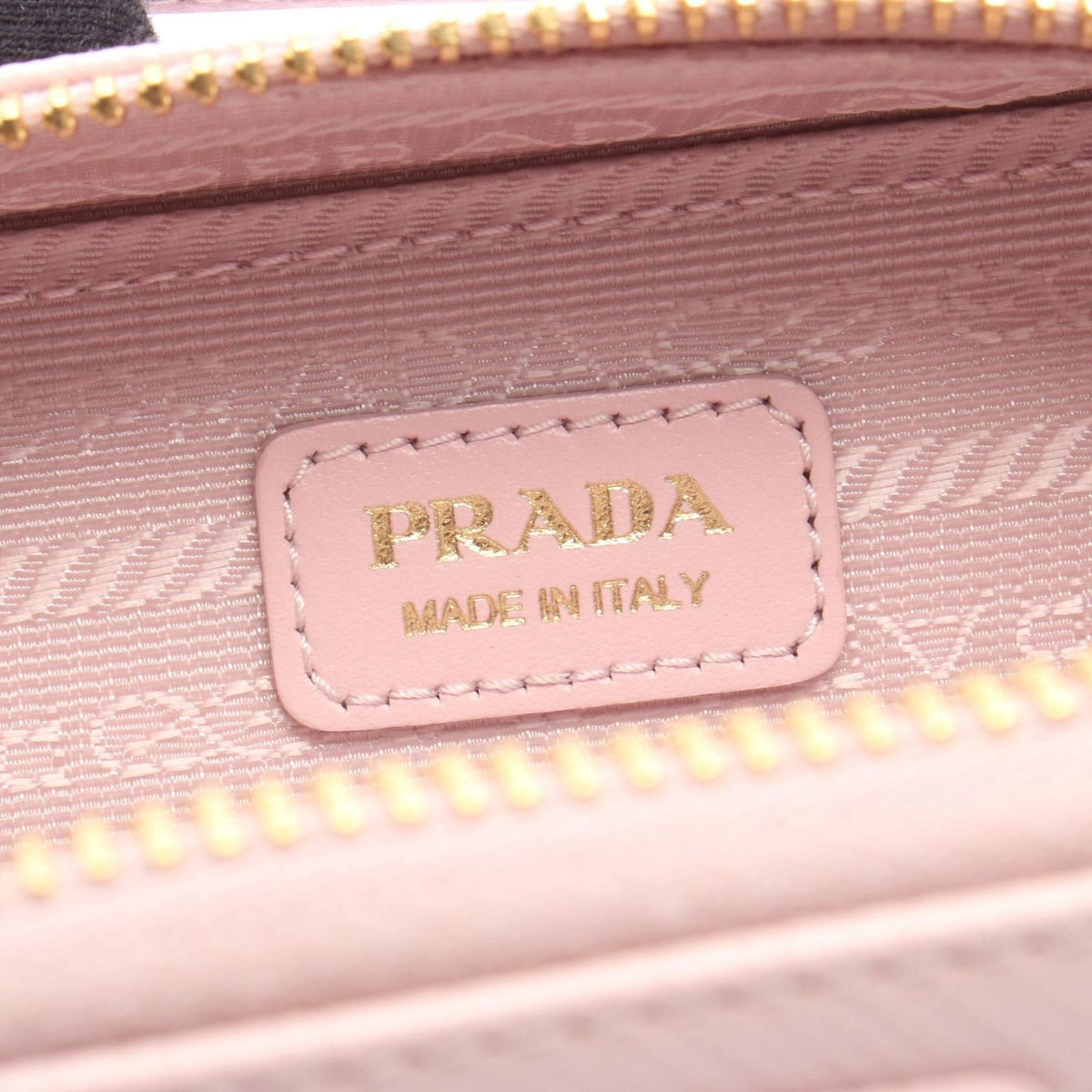 Prada Handbag Triangle Logo Mini Pouch Saffiano Leather Chain — view 4