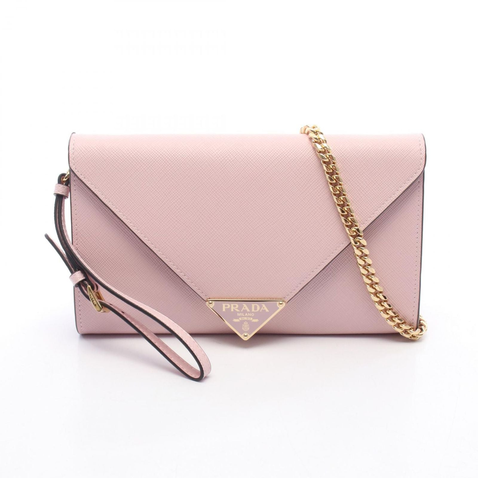 Prada Clutch Envelope Saffiano Leather Chain