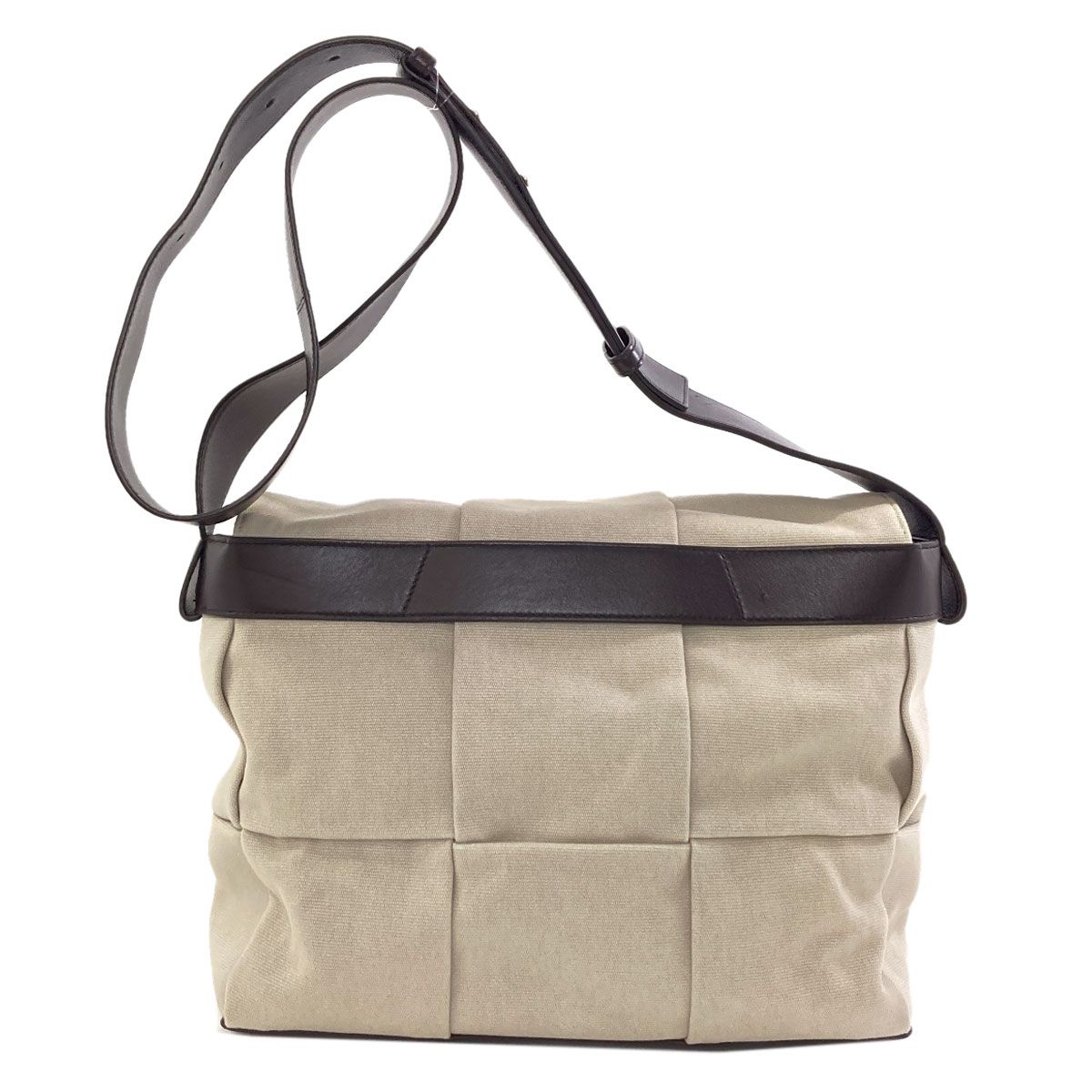 Bottega Veneta Arco Flap Messenger Shoulder Bag Canvas Leather — view 2