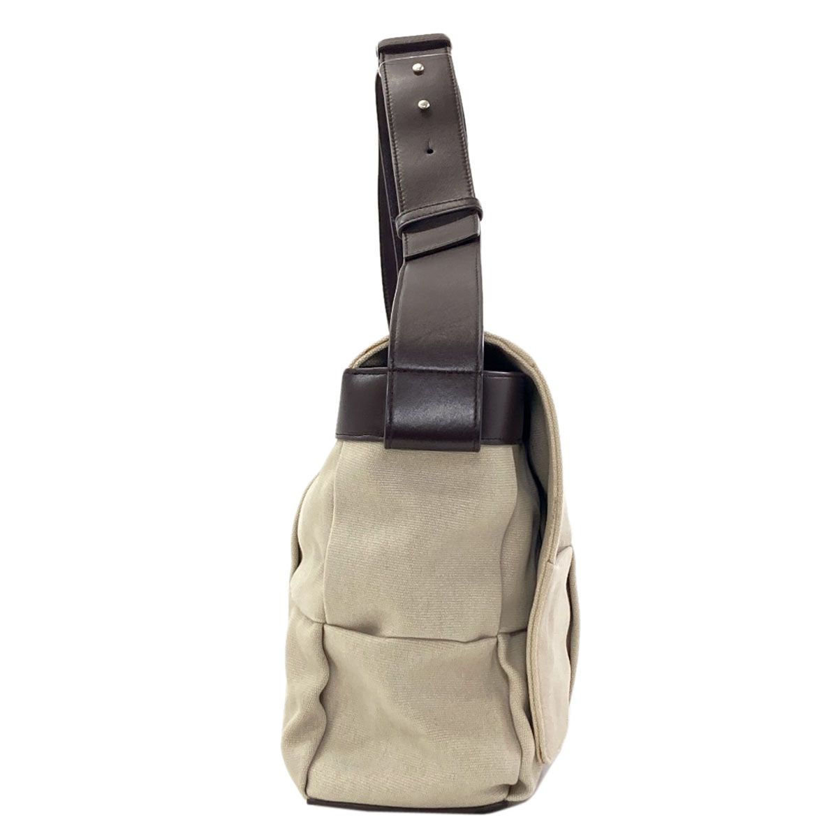 Bottega Veneta Arco Flap Messenger Shoulder Bag Canvas Leather — view 3