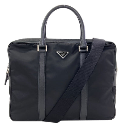 Prada Logo 2-Way Business Bag Nylon
