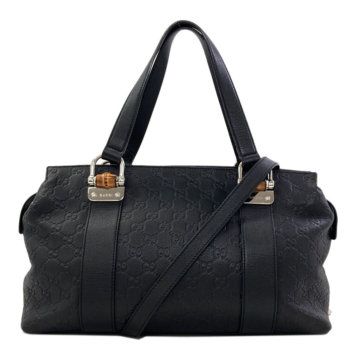 Gucci GG Signature Guccissima Bamboo 2-Way Tote Leather