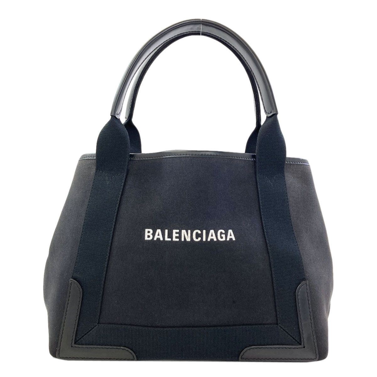 Balenciaga Navy Cabas Handbag Canvas