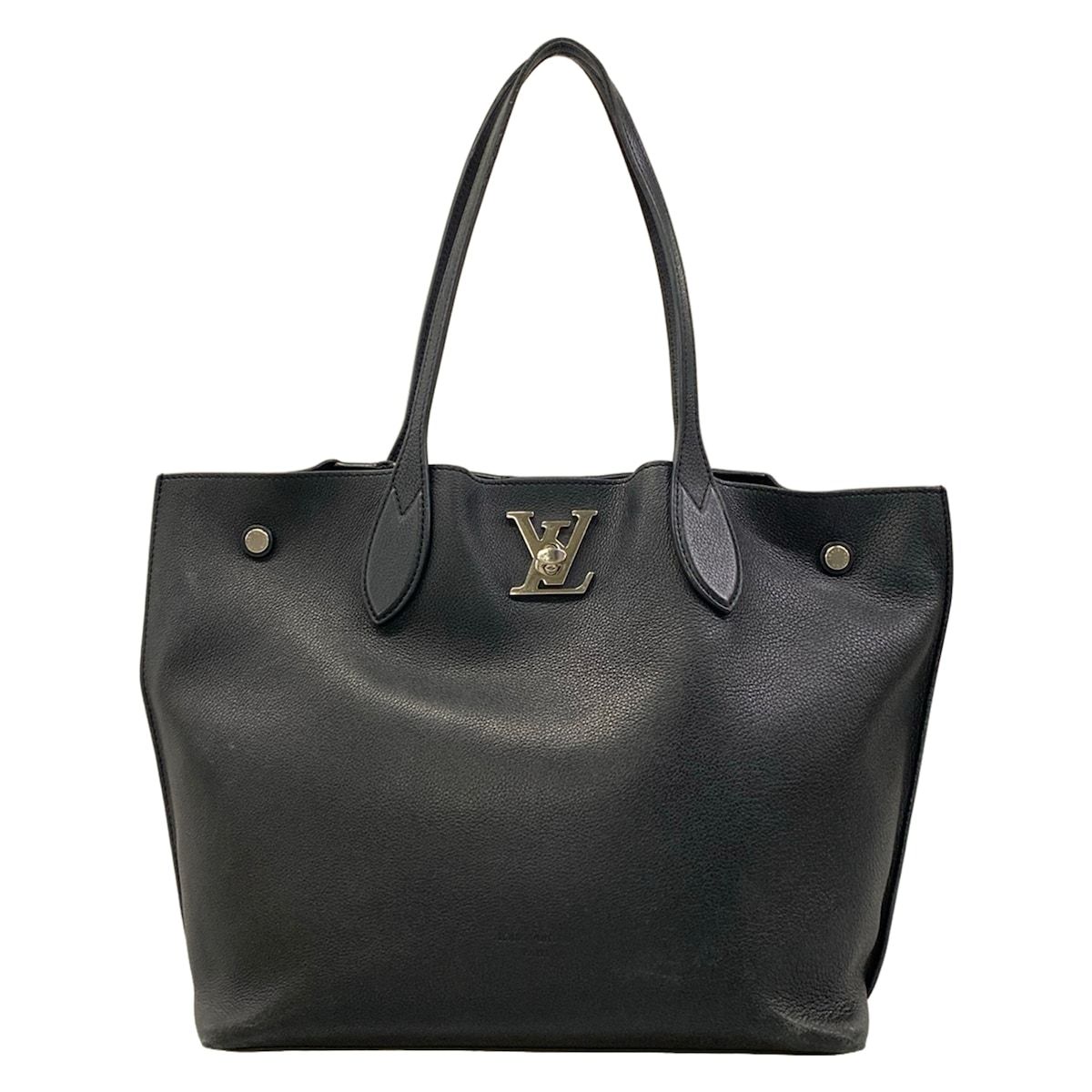 Louis Vuitton Tote Lockme Go Noir Leather Cowhide