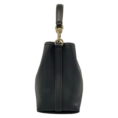Gucci GG Emblem Small Bucket Bag Black Leather — view 2