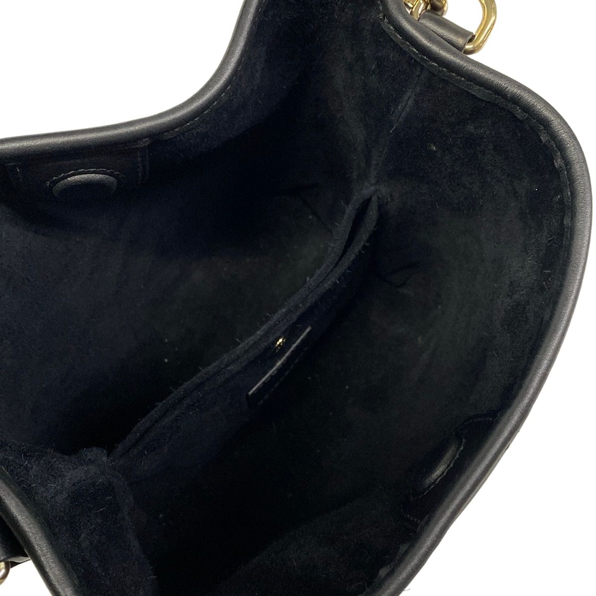 Gucci GG Emblem Small Bucket Bag Black Leather — view 7
