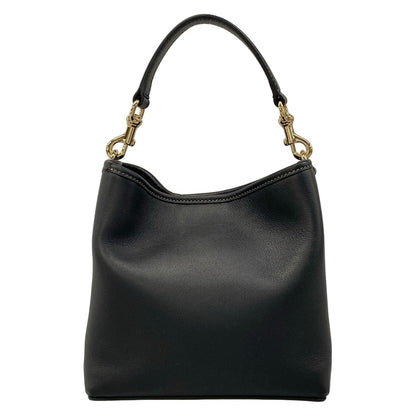 Gucci GG Emblem Small Bucket Bag Black Leather — view 3