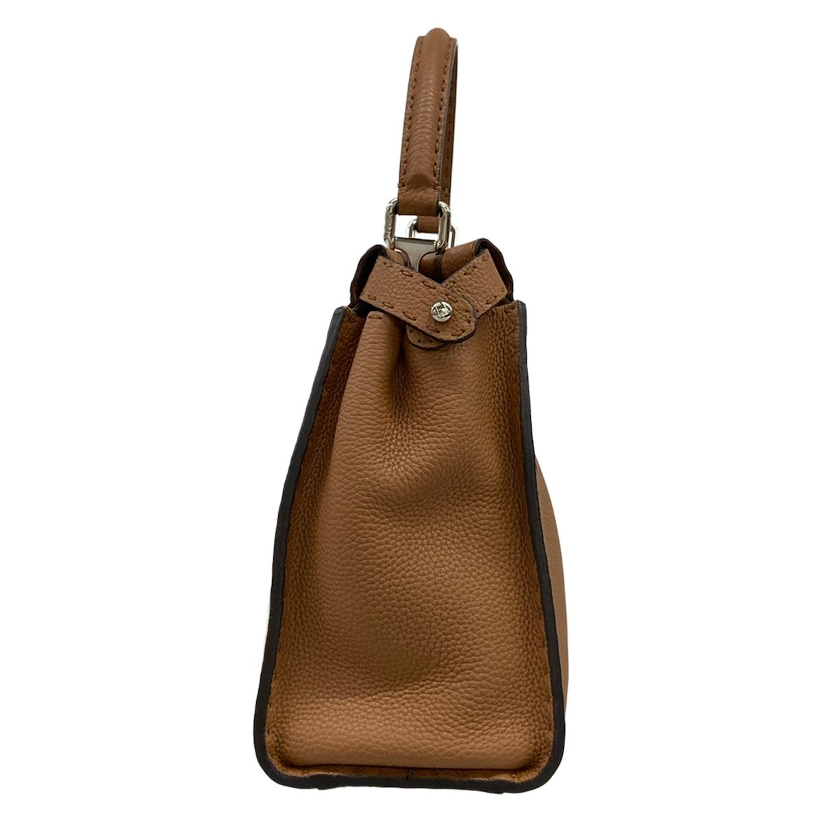 Fendi Handbag Peekaboo Iconic Medium Selleria Brown Leather — view 4
