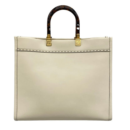 Fendi Tote Sunshine Medium Ivory Beige Leather — view 3