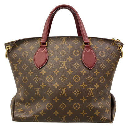 Louis Vuitton Tote Monogram Flower Zipped MM Bordeaux Leather — view 3