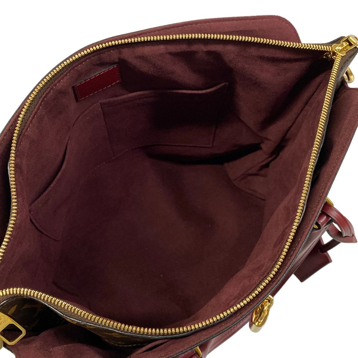 Louis Vuitton Tote Monogram Flower Zipped MM Bordeaux Leather — view 7
