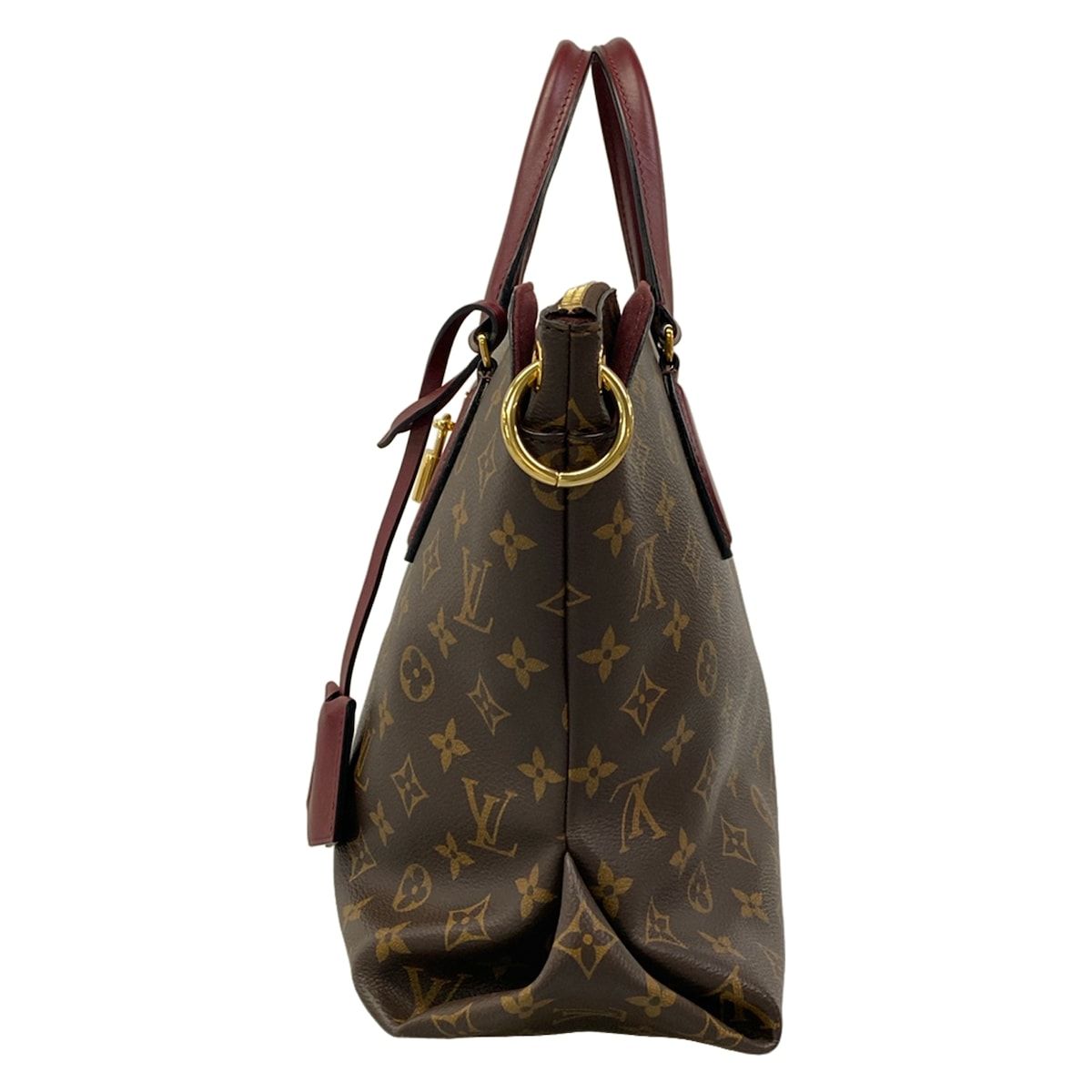 Louis Vuitton Tote Monogram Flower Zipped MM Bordeaux Leather — view 4